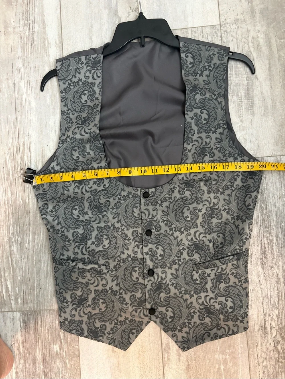 Custom Men’s Gray Paisley Formal Vest Wedding Show Choir